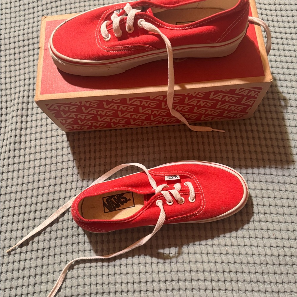 Vans Red Canvas Sneakers with Vulcanized Sole